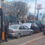 Верижна катастрофа с автобус на градския транспорт и пет коли в София