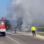 Автобус се запали в движение на пътя Казанлък – Стара Загора