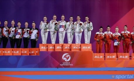 Ансамбълът на България спечели бронзов медал в многобоя на Световната купа по художествена гимнастика в София