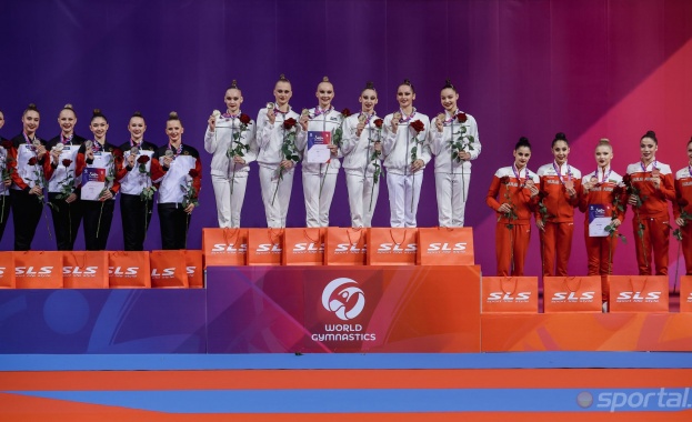Ансамбълът на България спечели бронзов медал в многобоя на Световната купа по художествена гимнастика в София