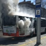 Автобус на градския транспорт в Пловдив се запали в движение