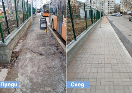 Столична община е обновила над 7300 кв. м тротоари от началото на годината