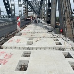 Подменени са всички стоманобетонни панела в затворения за ремонт участък на Дунав мост при Русе