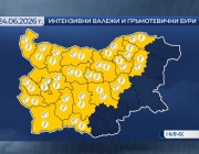 Опасно време в сряда: Жълт код за интензивни валежи и гръмотевични бури