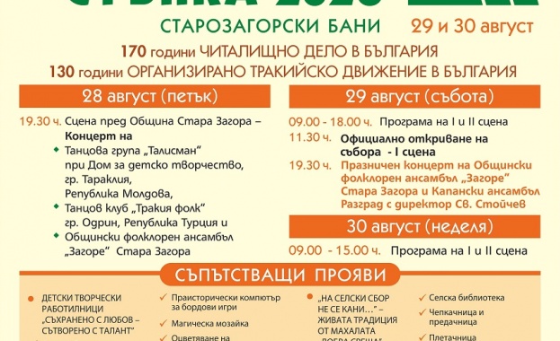 20 години Национален тракийски фолклорен събор „Богородична стъпка“ – българският фолклор отново събира поколения в Старозагорски бани